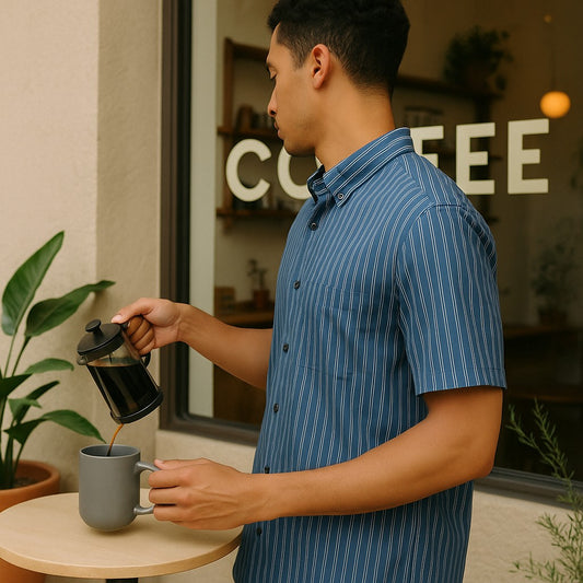 Men's  Half Striped Shirt